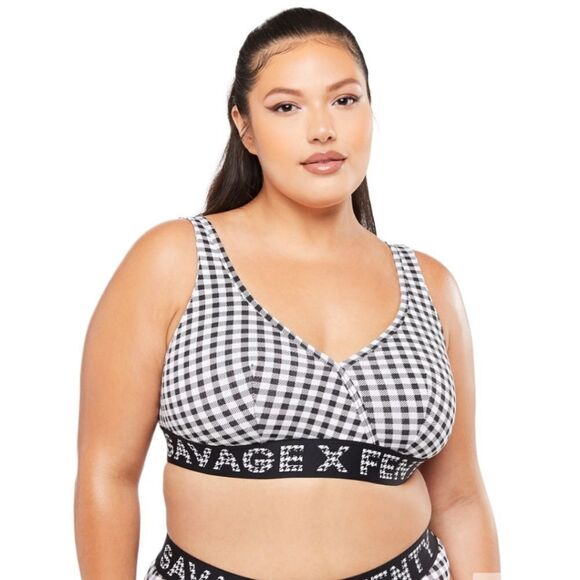 Savage X Fenty Gingham Check'D Out Forever Savage Bralette Size 1X As Is - Picture 1 of 16